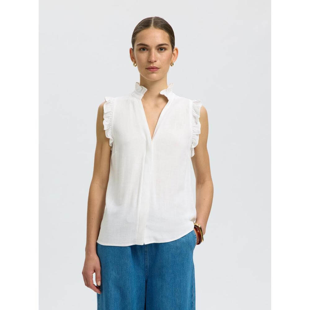 Selected Femme Viva Ruffle Top